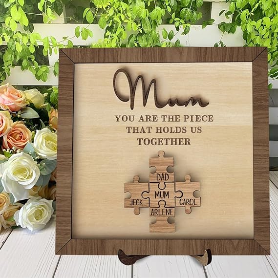 Quebra-cabeça de madeira personalizado Dia das Mães