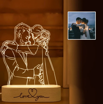 Lâmpada 3D Personalizada para presente de amor