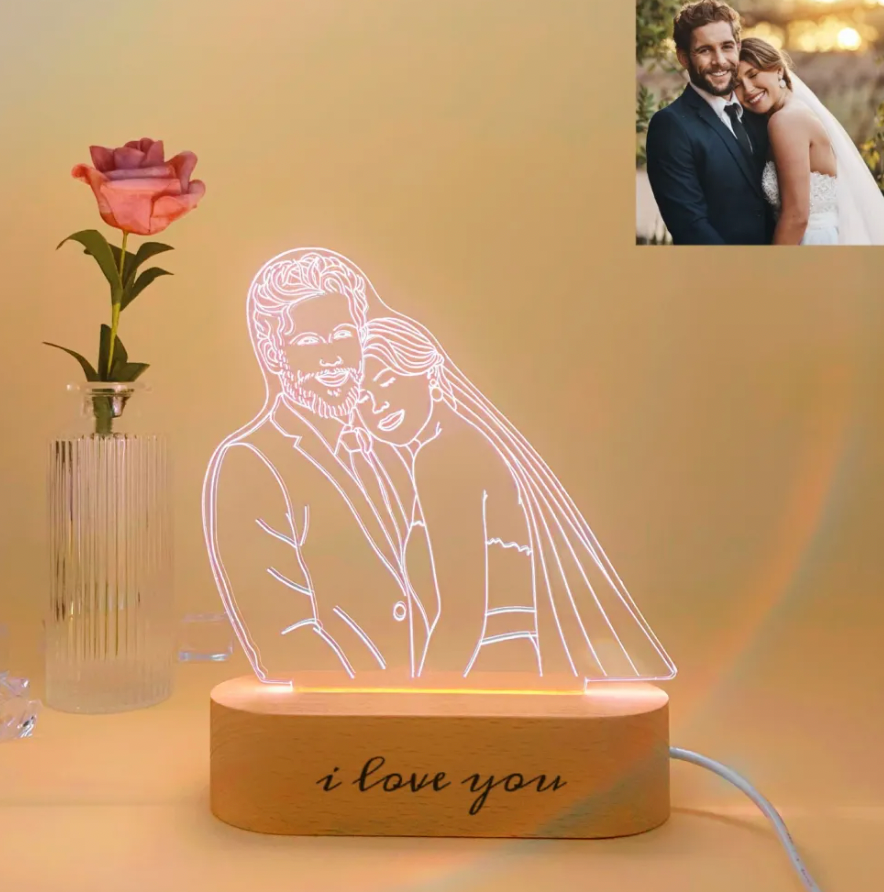 Lâmpada 3D Personalizada para presente de amor