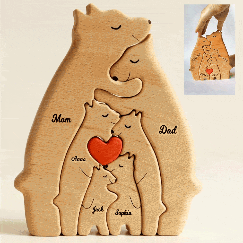 Puzzle Família de Ursos Personalizável